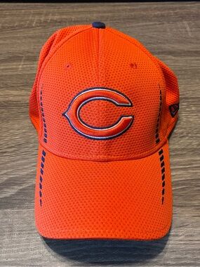 Chicago Bears Orange Blue 39THIRTY New Era Cap Mesh Stretch Size Medium-Large